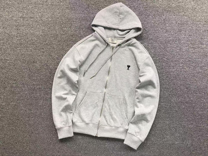 Moletom AMI Paris Hoodie com Zíper