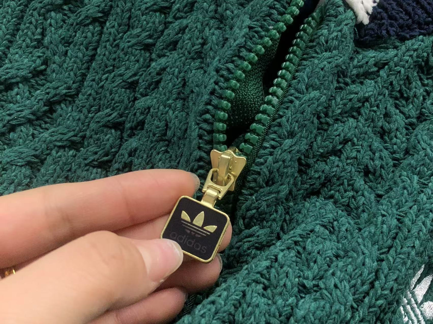 Jaqueta Adidas Cable Knit Zip Sweater