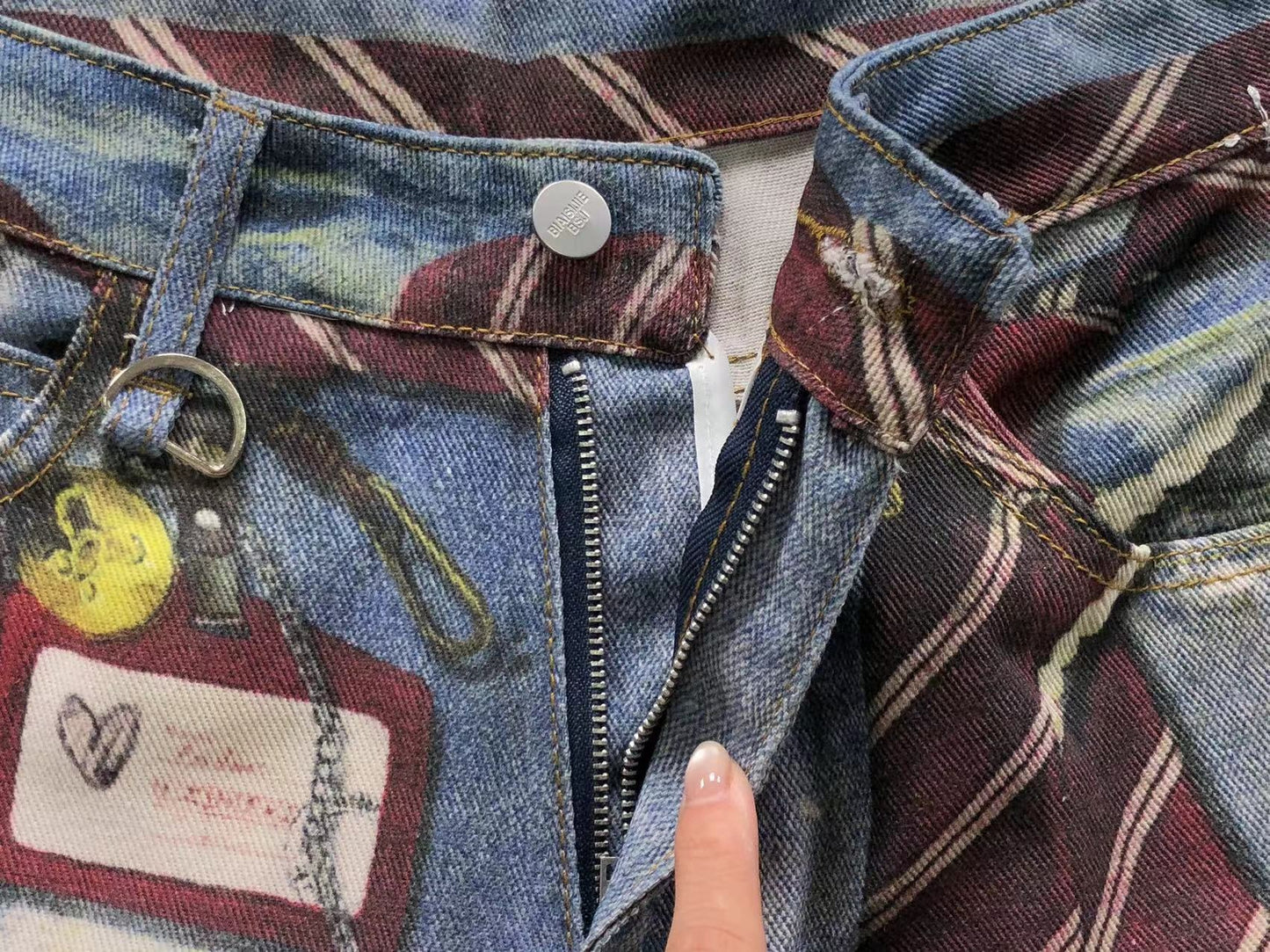 Calça Acne Studios Y2K Printed Denim