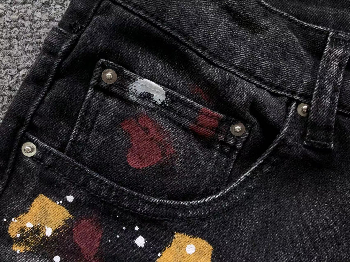 Calça AMIRI Paint Splatter Black