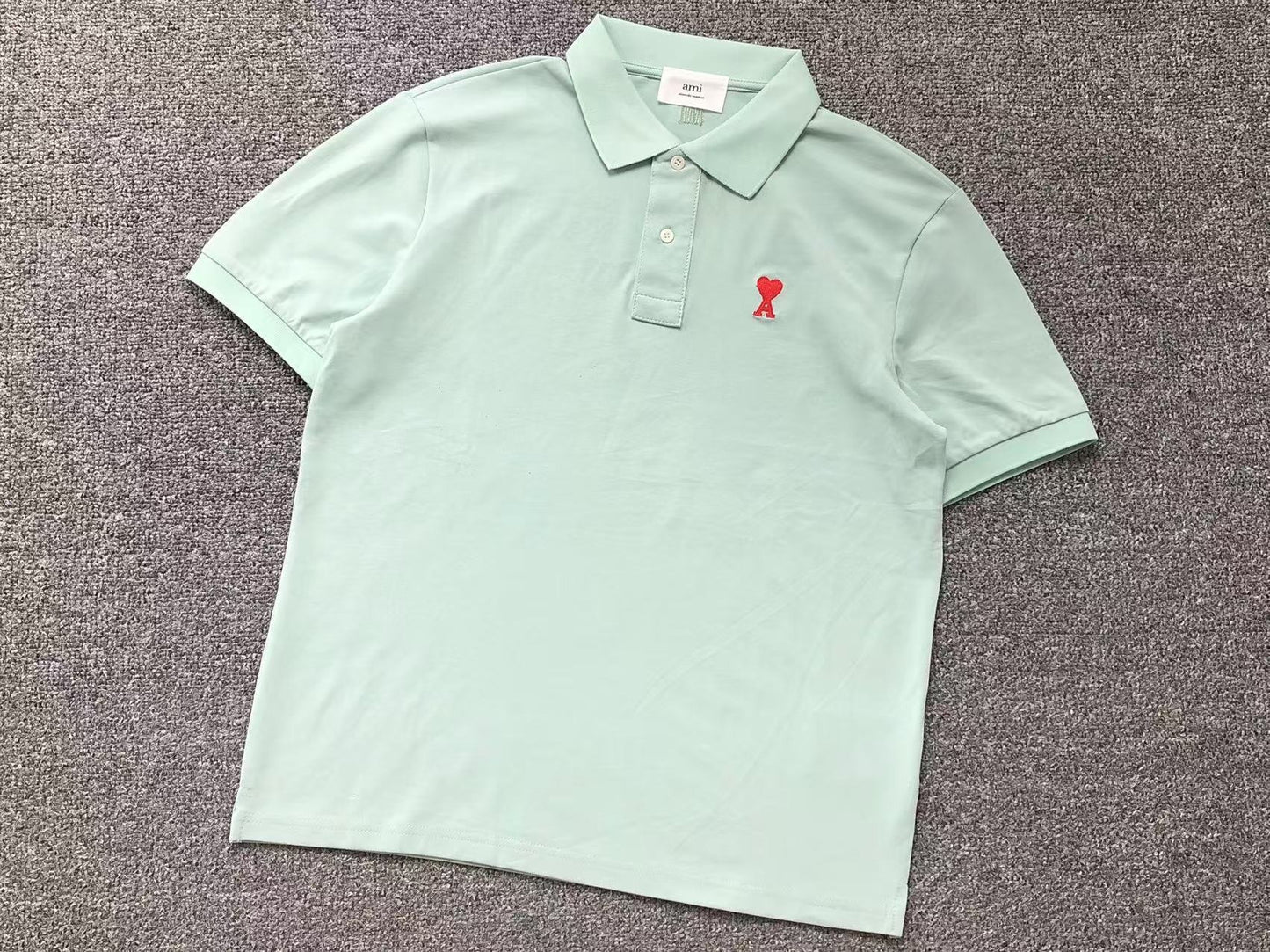 Camisa Polo AMI Paris Mini Heart Logo Classic