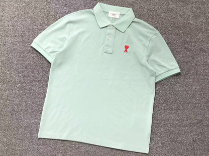 Camisa Polo AMI Paris Mini Heart Logo Classic
