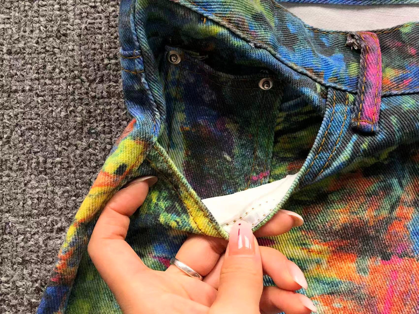 Calça Acne Studios Abstract Paint Denim