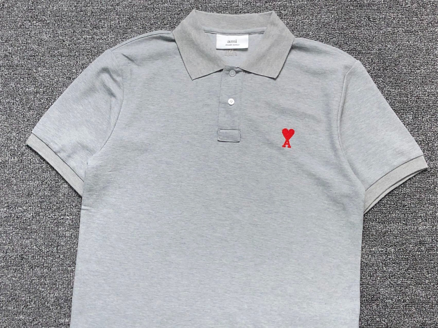 Camisa Polo AMI Paris Mini Heart Logo Classic