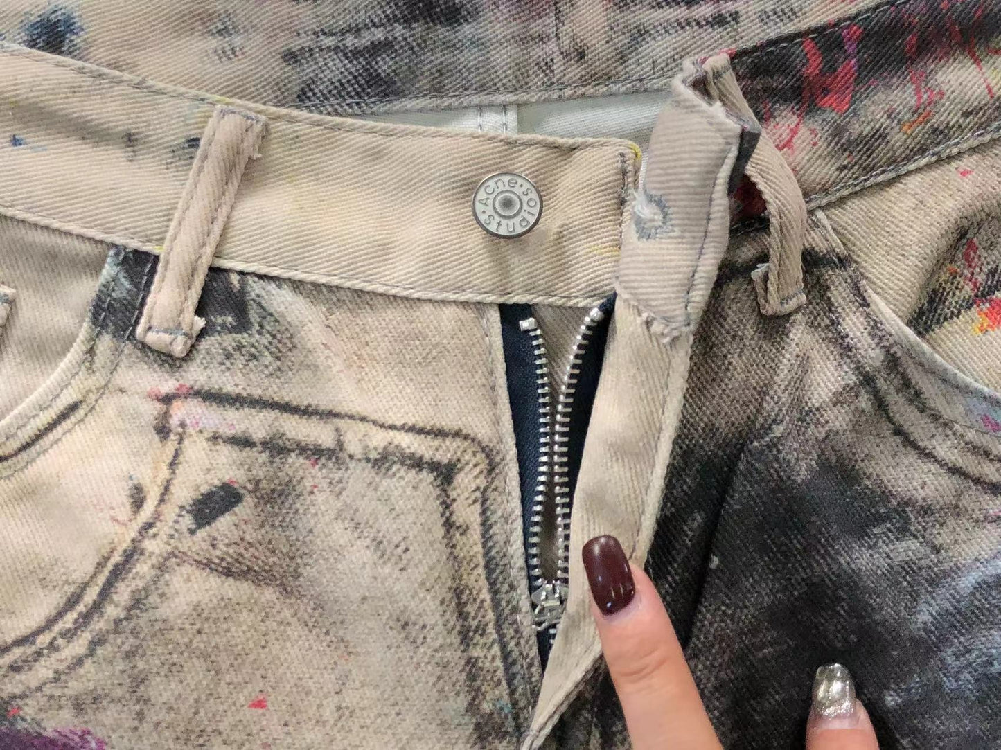 Calça Acne Studios Ink Wash Cargo Denim