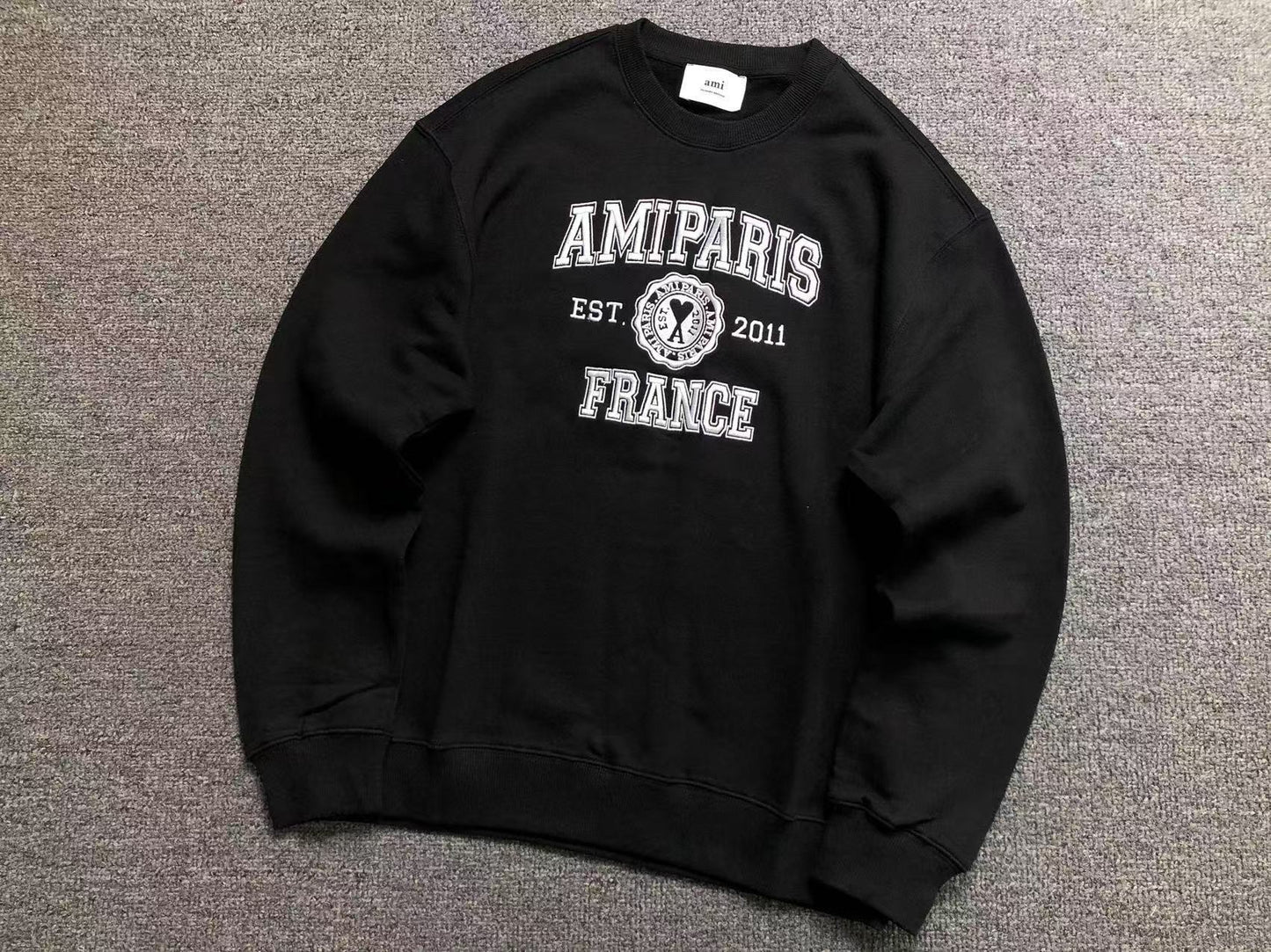 Moletom AMI Paris Logo Collegiate Crewneck
