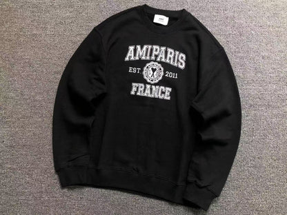 Moletom AMI Paris Logo Collegiate Crewneck