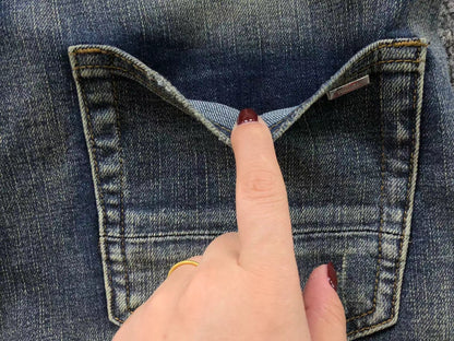 Calça AMIRI Vintage Blue Ribbed Destroyed Denim