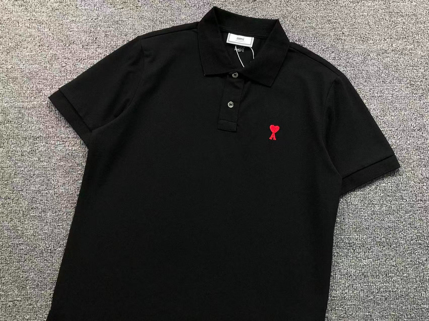 Camisa Polo AMI Paris Heart Logo Classi