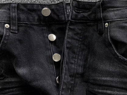 Calça AMIRI Heavy Destroyed Black Denim