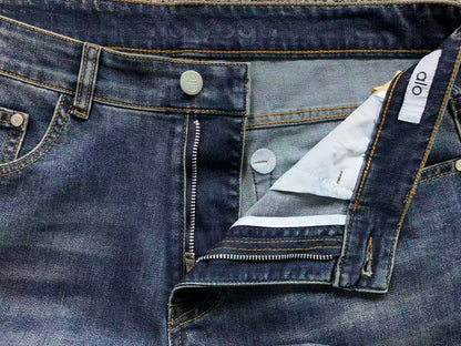Calça ALO jeans reta azul estonado