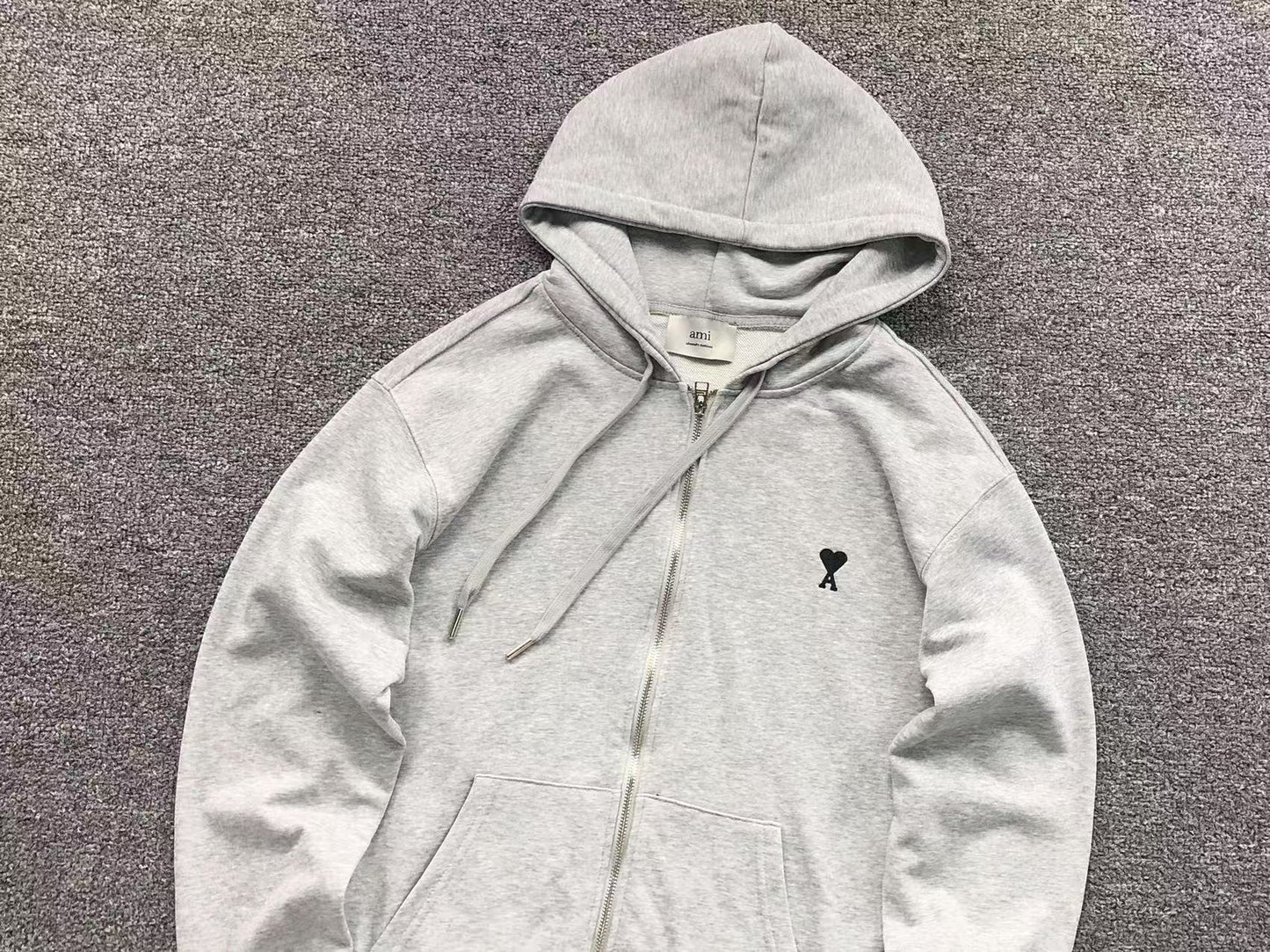 Moletom AMI Paris Hoodie com Zíper