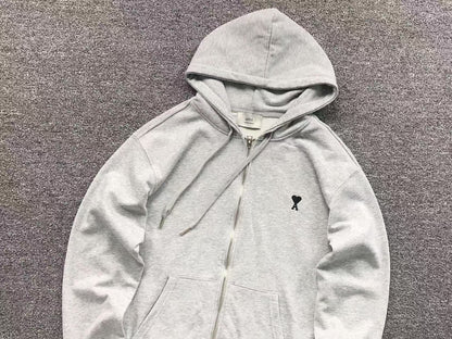 Moletom AMI Paris Hoodie com Zíper