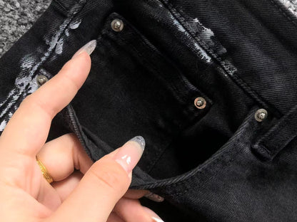 Calça AMIRI Patch Badge Black Denim