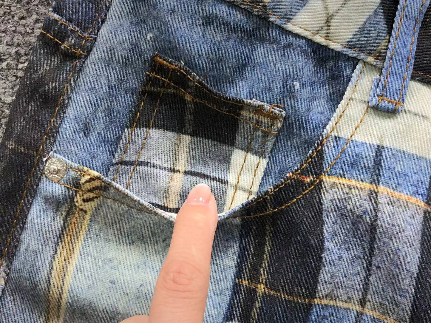 Calça Acne Studios Layered Flannel Denim