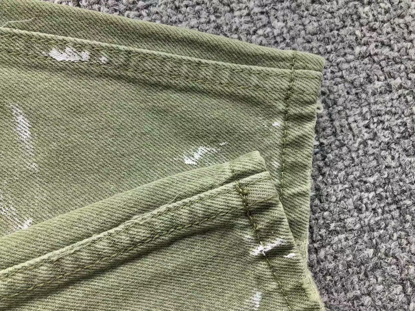 Calça AMIRI Military Green Logo Cargo Denim