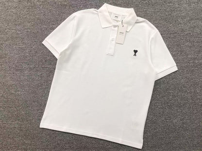 Camiseta Polo AMI Paris Piquet Logo Coração