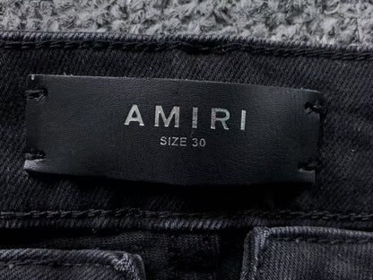 Calça AMIRI Tonal Logo Distress Denim