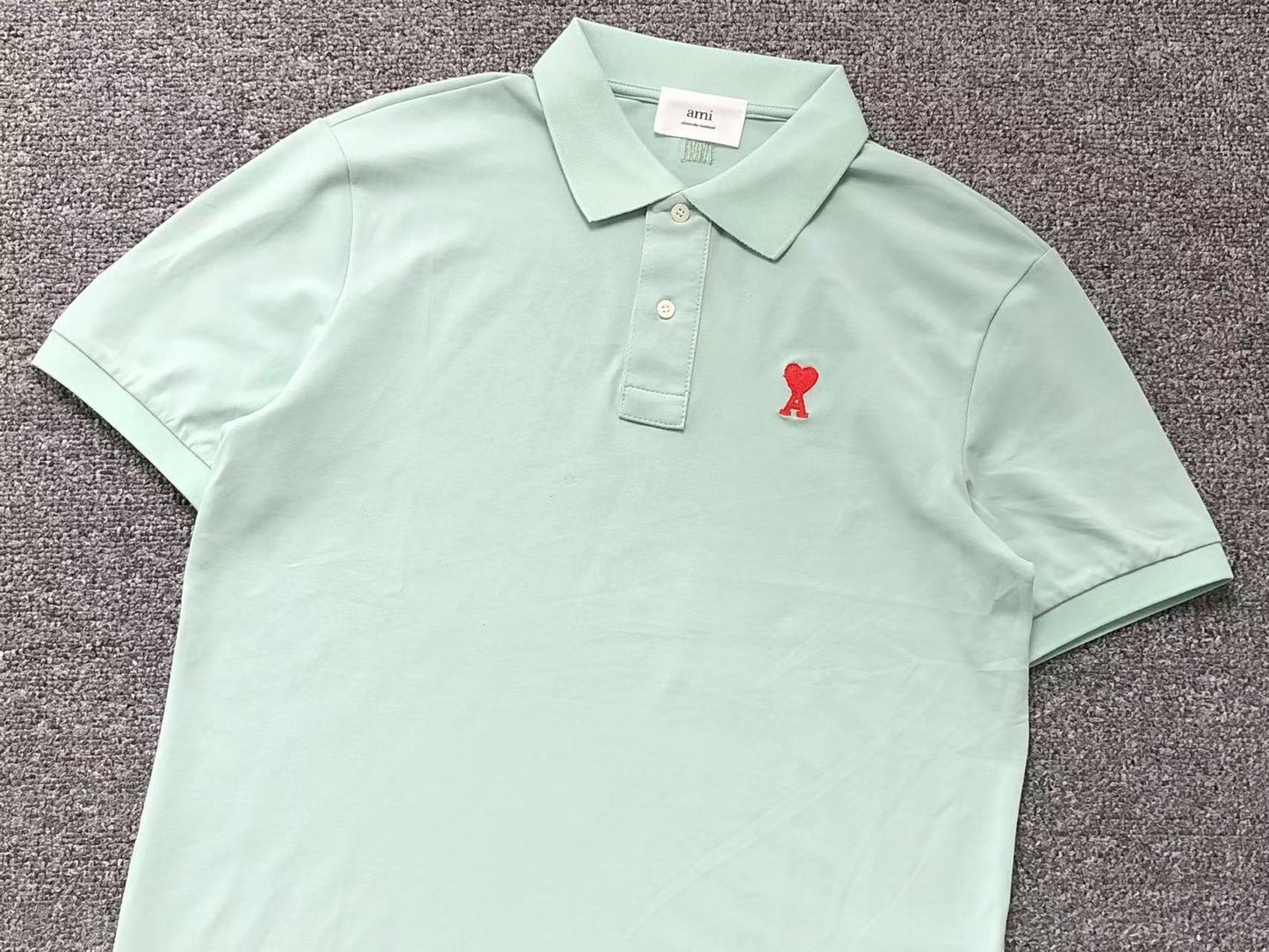 Camisa Polo AMI Paris Mini Heart Logo Classic