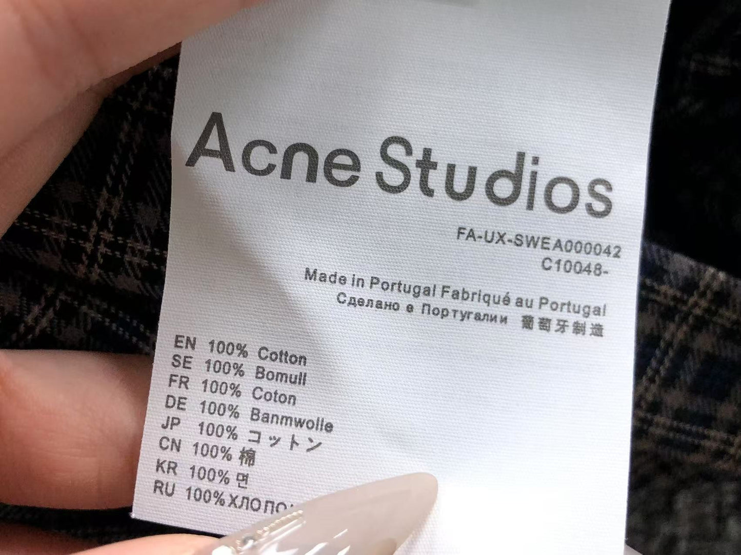 Camisa Acne Studios Plaid Panel Design