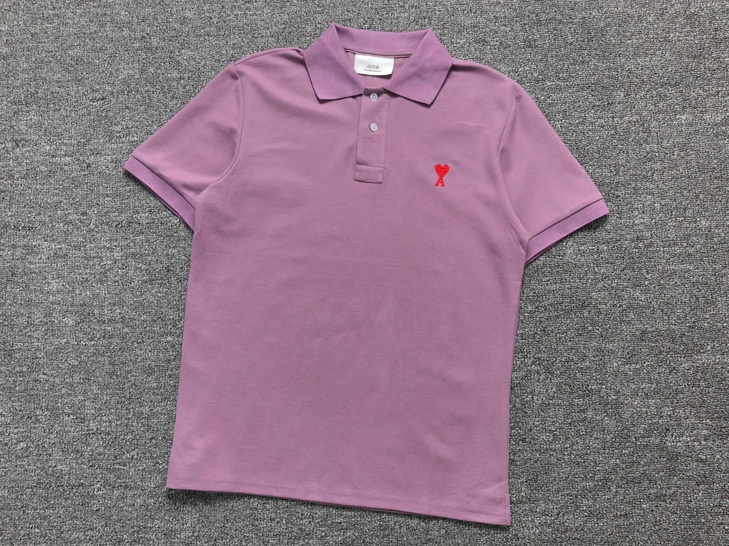 Camisa Polo AMI Paris Mini Heart Logo Classic