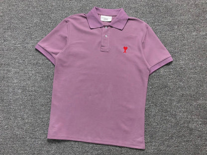 Camisa Polo AMI Paris Mini Heart Logo Classic