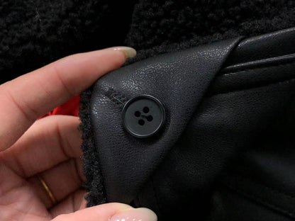 Jaqueta Adidas Leather Sherpa Black Bomber