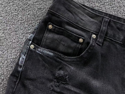 Calça AMIRI Heavy Destroyed Black Denim