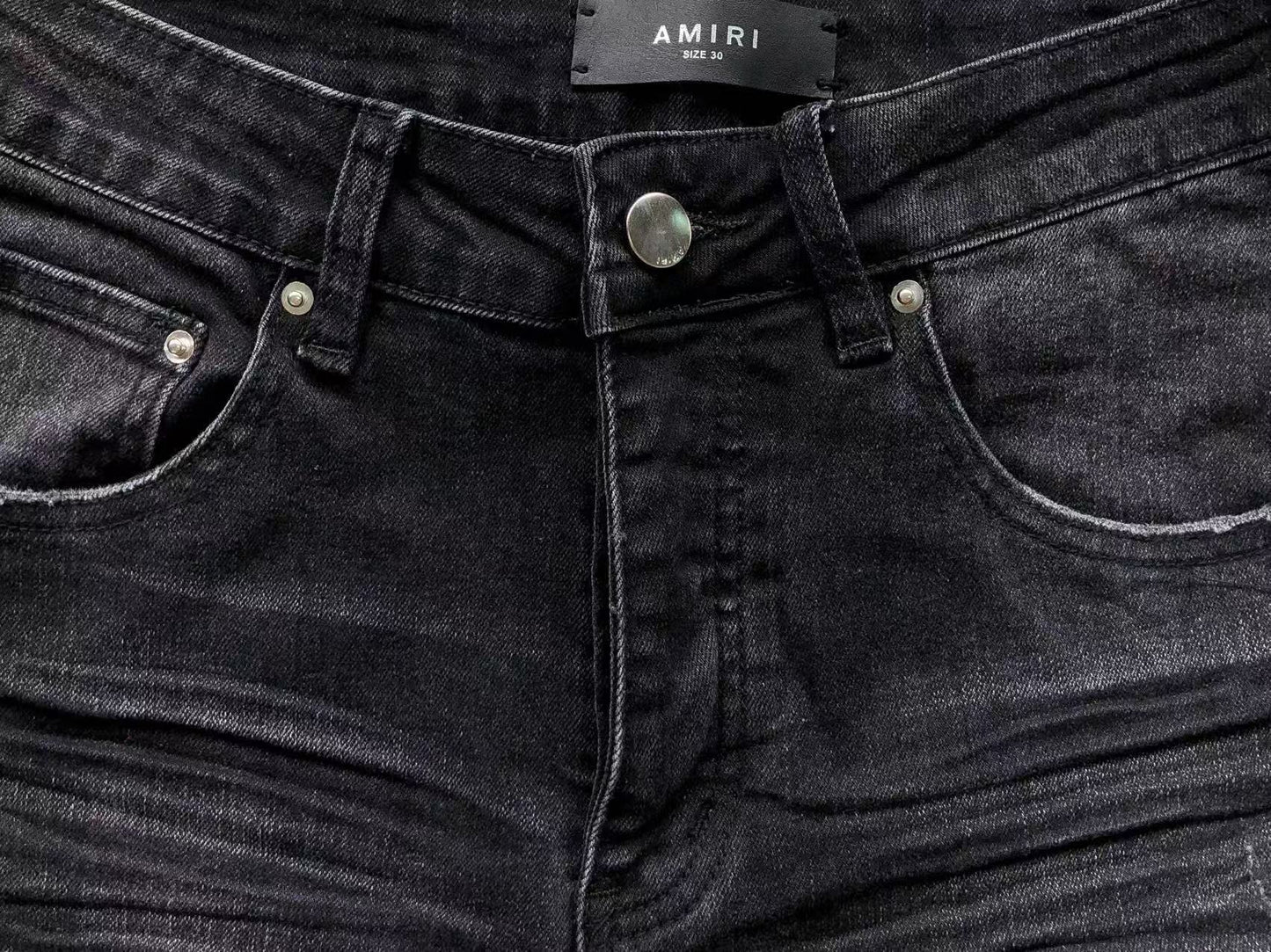Calça AMIRI Star Logo Black Denim