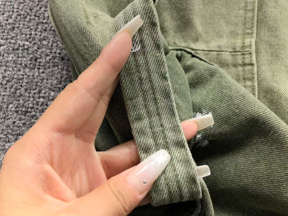 Calça AMIRI Military Green Logo Cargo Denim