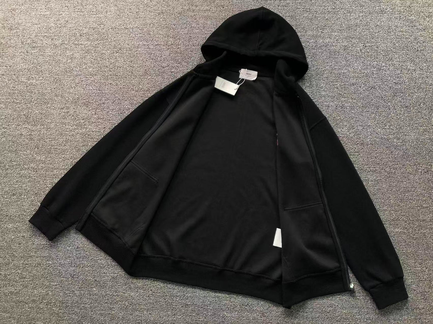 Moletom com Capuz AMI Paris Zip Hoodie Logo Coração