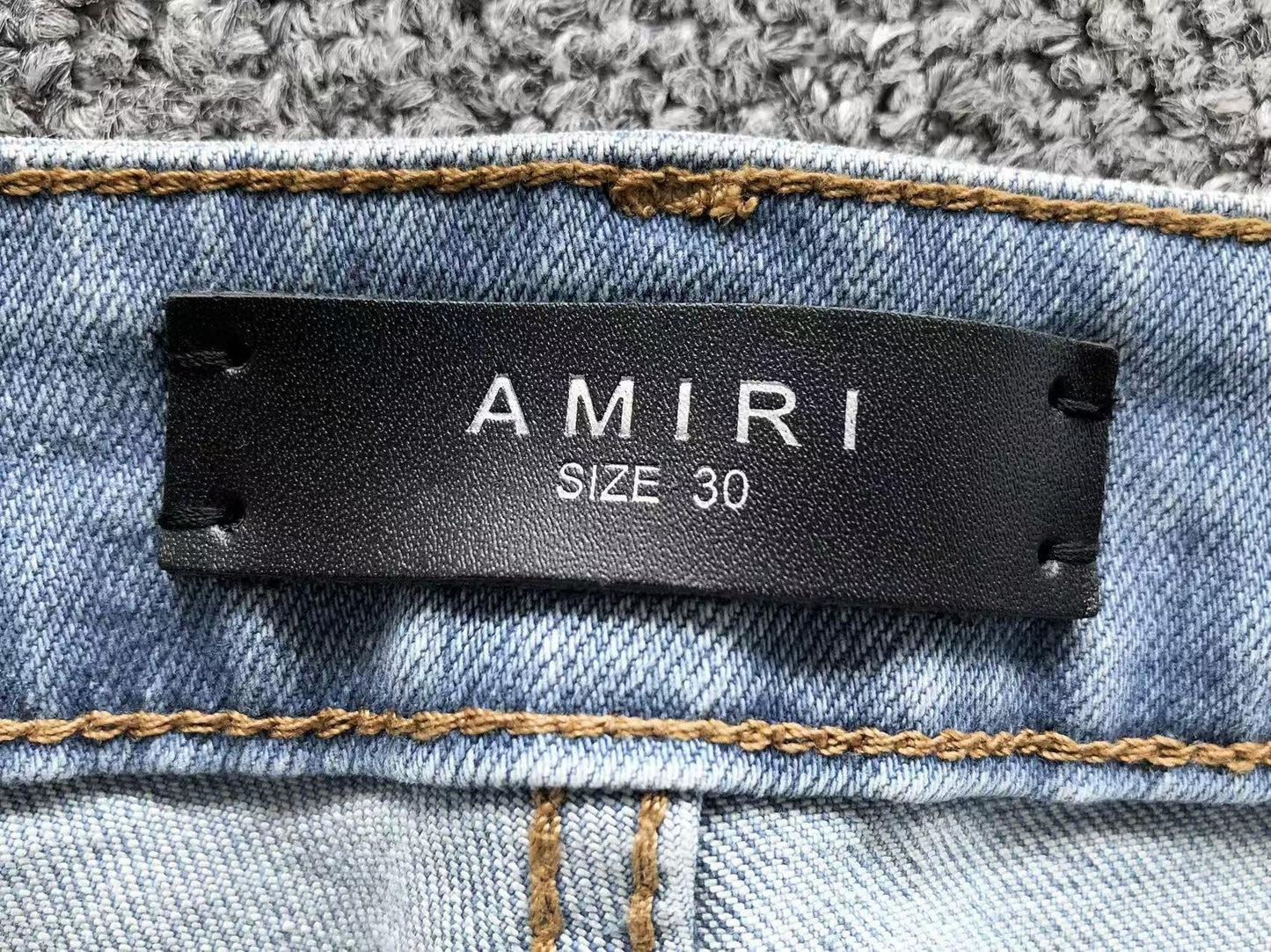 Calça AMIRI Star Patch Light Blue Denim