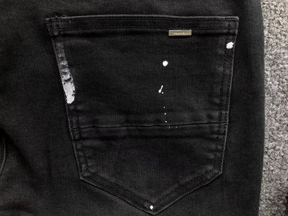 Calça AMIRI Patch Badge Black Denim