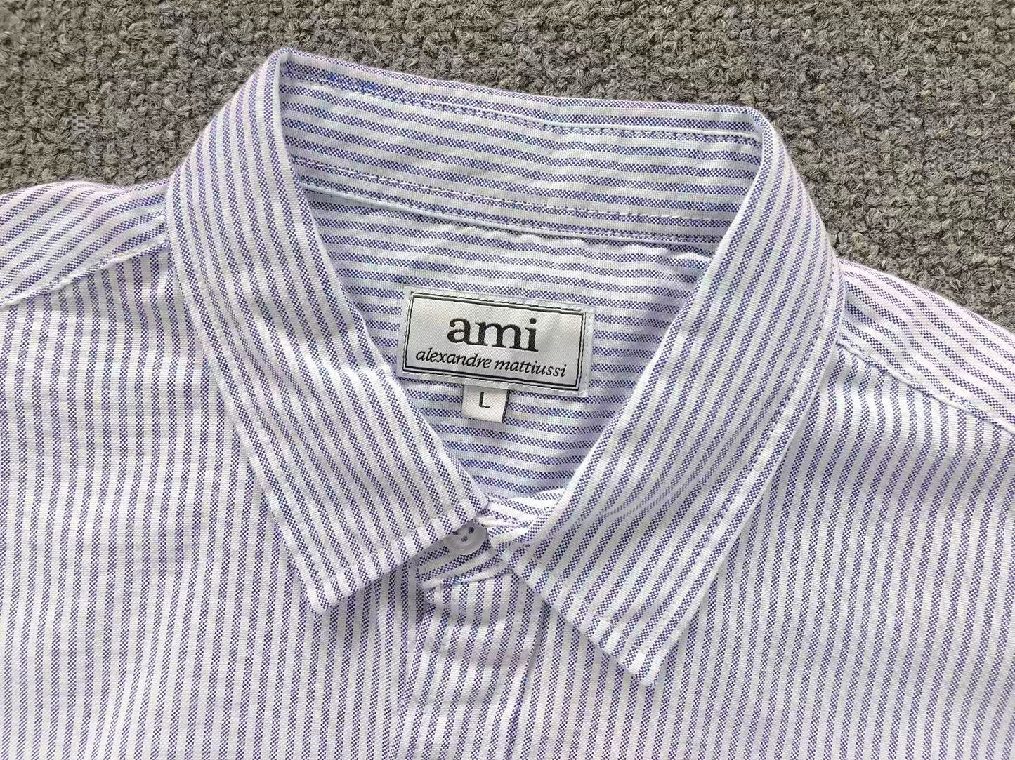 Camisa AMI Paris Striped Mini Heart Premium