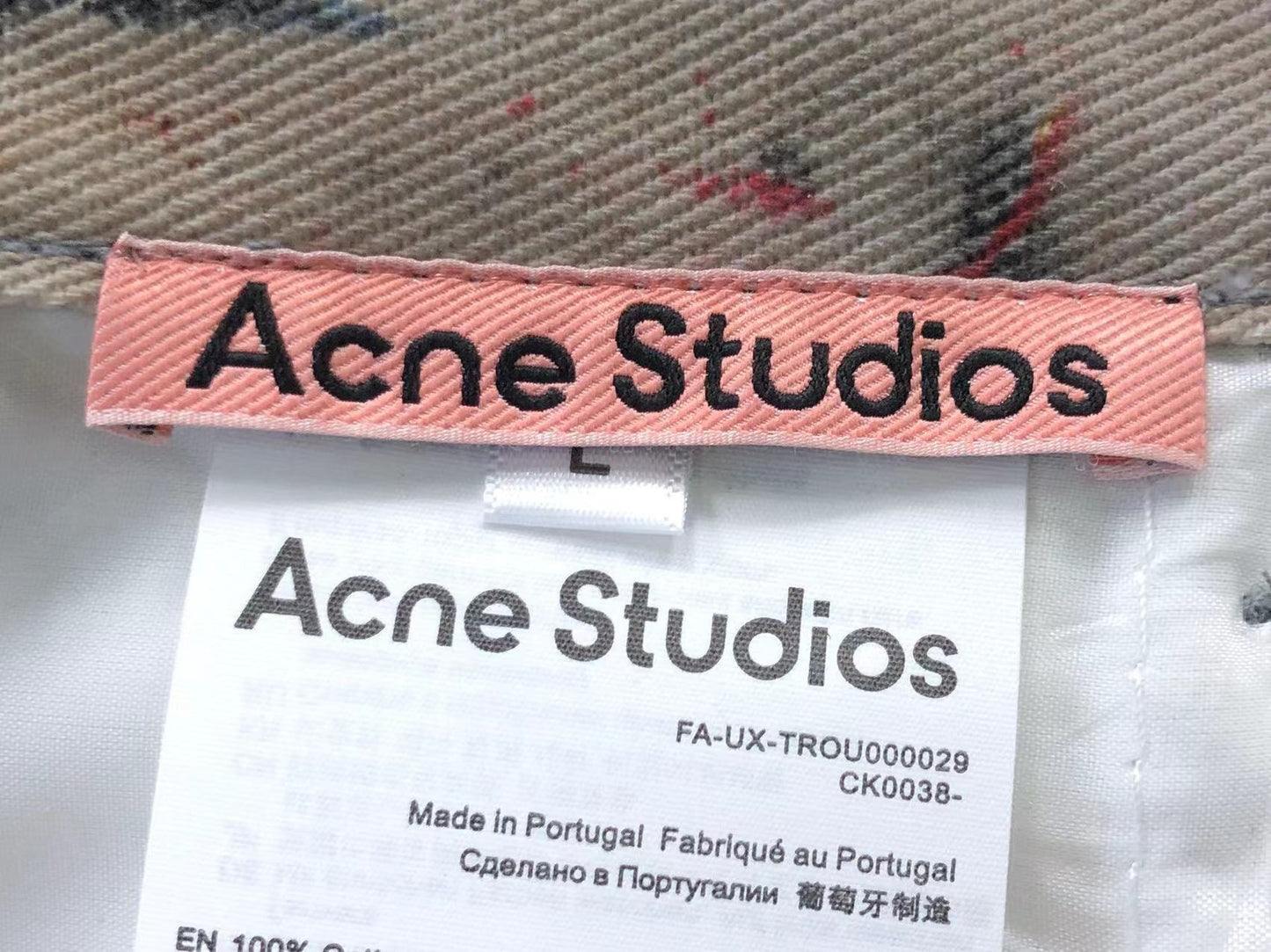 Calça Acne Studios Ink Wash Cargo Denim