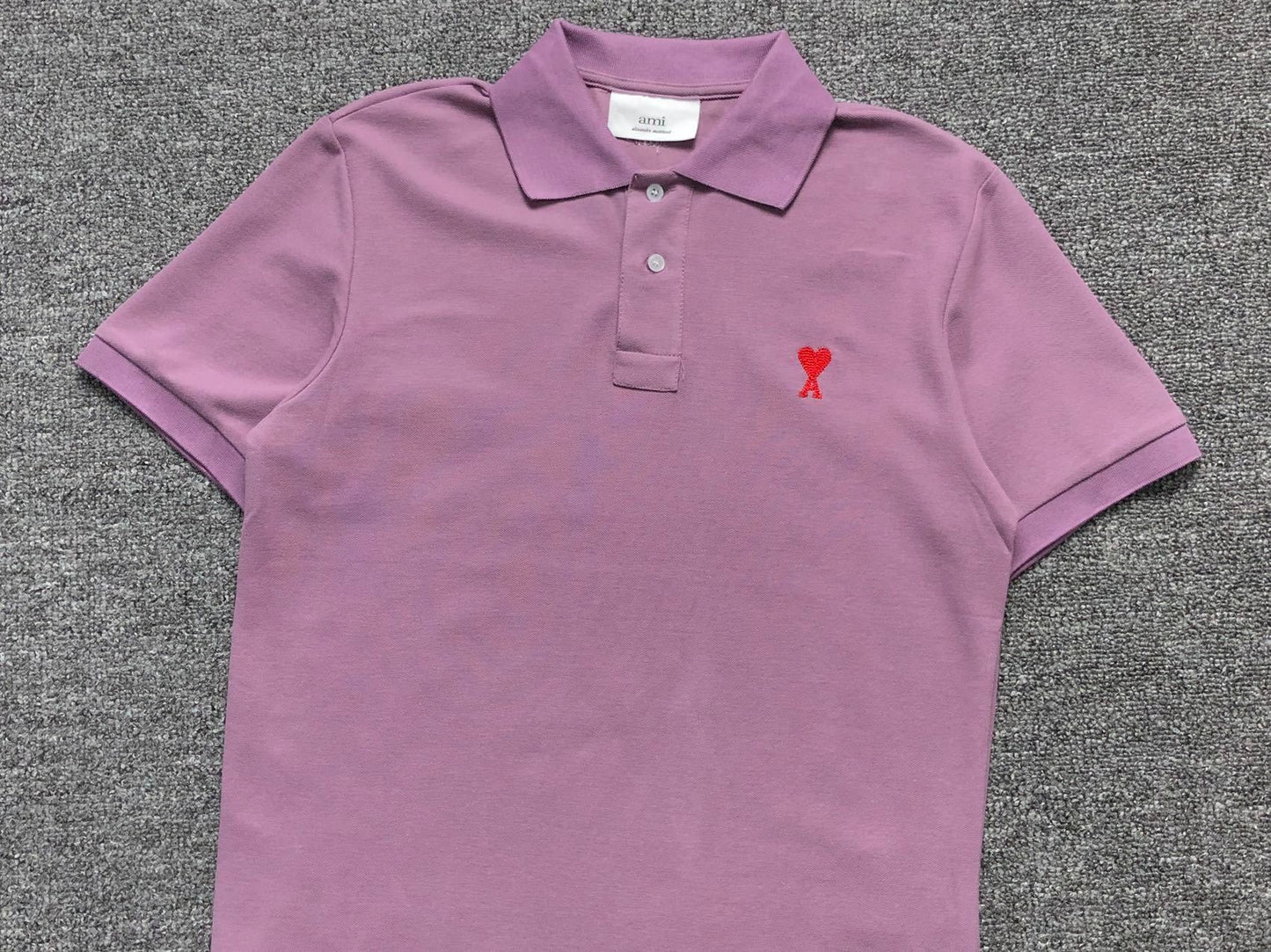 Camisa Polo AMI Paris Mini Heart Logo Classic