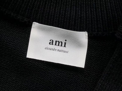 Suéter Cardigan AMI Paris Logo Embossed