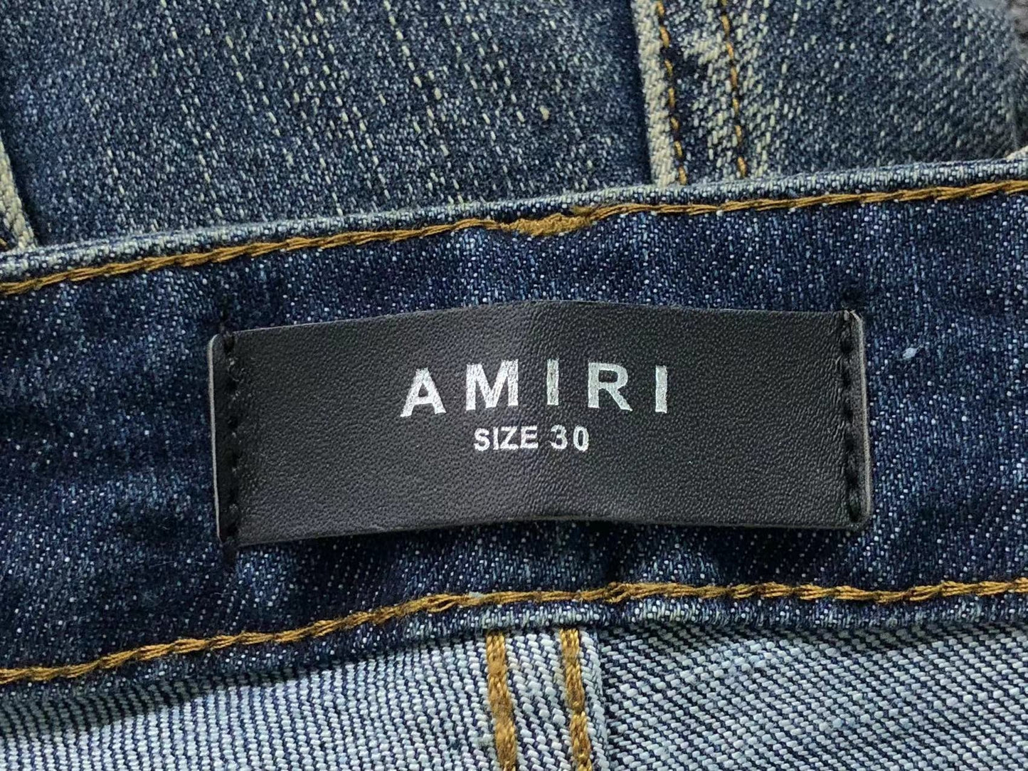 Calça AMIRI Vintage Blue Ribbed Destroyed Denim