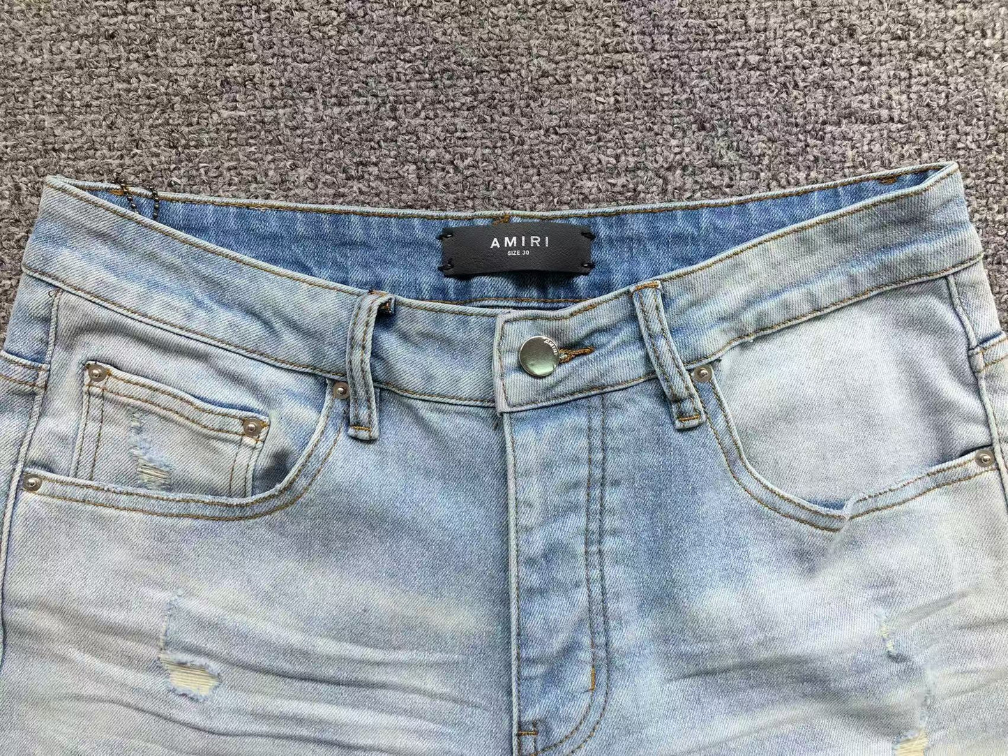 Calça AMIRI TR Monogram Ice Blue Denim