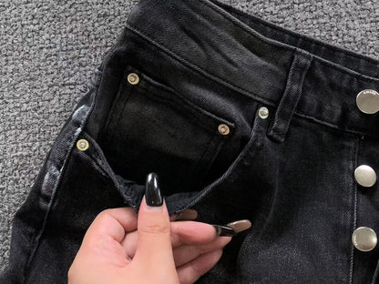 Calça AMIRI Heavy Destroyed Black Denim