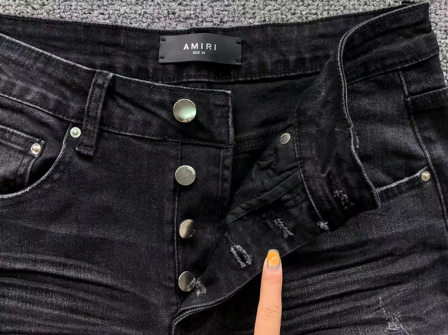Calça AMIRI Star Logo Black Denim