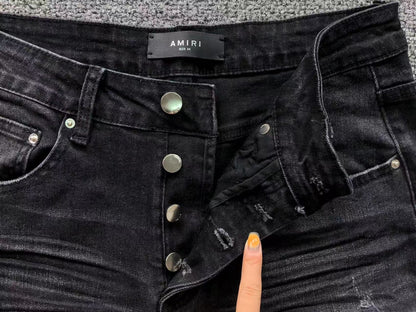 Calça AMIRI Star Logo Black Denim